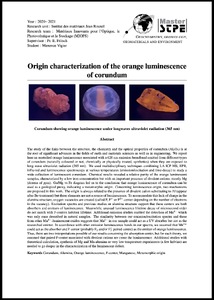 Origin characterization of the orange luminescence of corundum